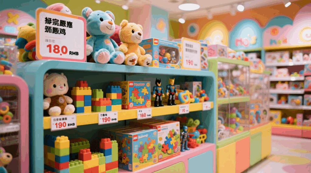 What are types of toys, and how much do they cost in china?